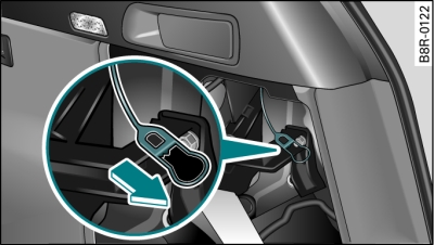 Luggage compartment: Releasing the fuel tank flap manually